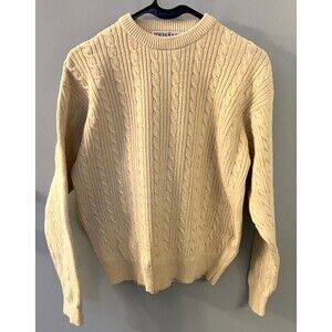 Tehama by Nancy Haley Crew Neck Cream Color Sweater Size Medium